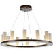 Carlyle LED 34 inch Classic Silver Chandelier Ceiling Light in Frosted Seeded, 2700K LED, Corona Ring